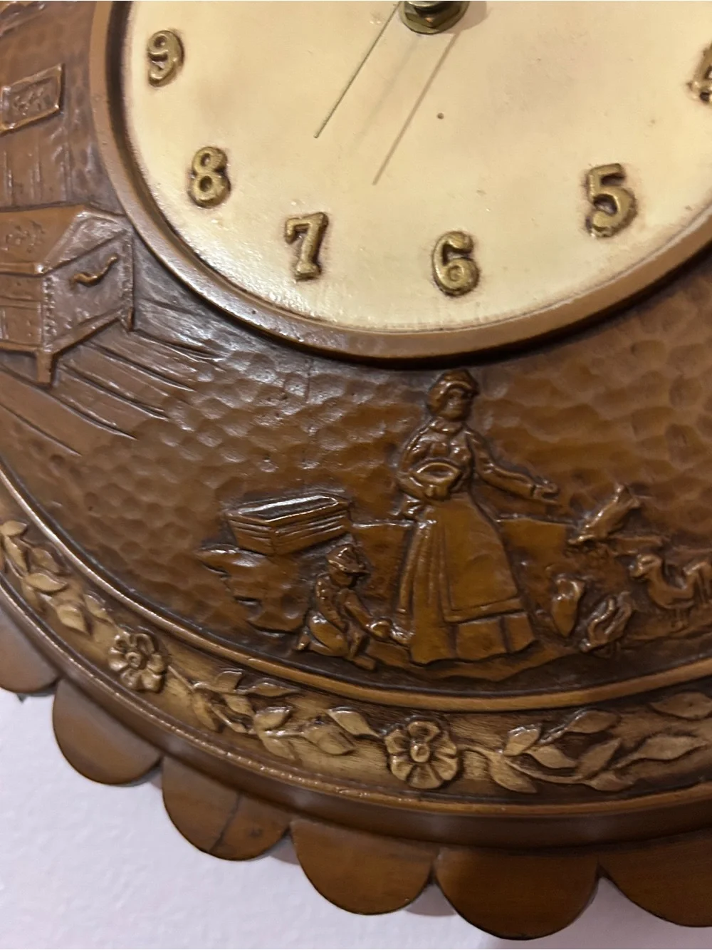 Vintage Sexton Metal Wall Clock Made In USA, Not Working